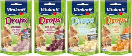 Vitakraft Vitakraft Behandelt Für Meerschweinchen Hase Eichhörnchen Hamster Mit Karotte Drops Karotte 75gr