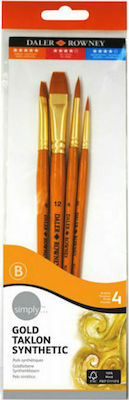 Daler Rowney Simply Gold Talkon Short Πινέλα Σετ 4τμχ