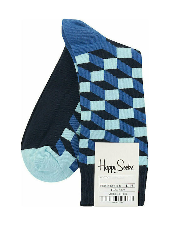 Happy Socks Filled Optic Ανδρικές Κάλτσες με Σχέδια Πολύχρωμες
