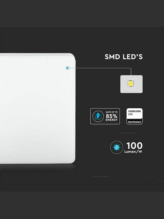 V-TAC Квадрат На открито LED Панел 15W с Студено бяло Светлина 6500К 20x20см.