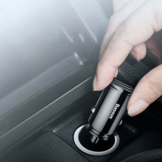 Baseus Car Charger 30W 5A Fast Charging with Ports: 2xUSB Black Color
