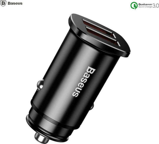 Baseus Auto-Ladegerät 3.1A Schnellladung mit Anschlüssen: 2xUSB Schwarz Farbe