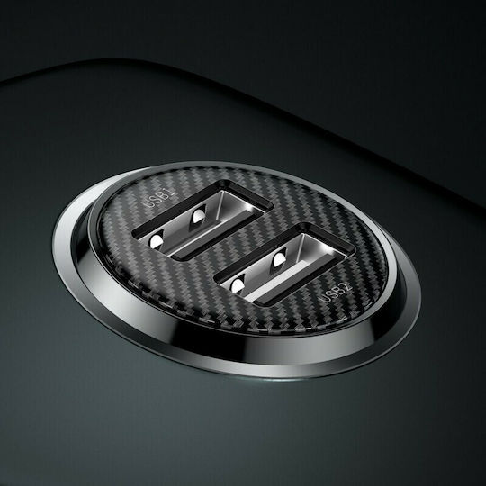 Baseus Grain Pro Car Charger 4.8A with Ports: 2xUSB Black Color