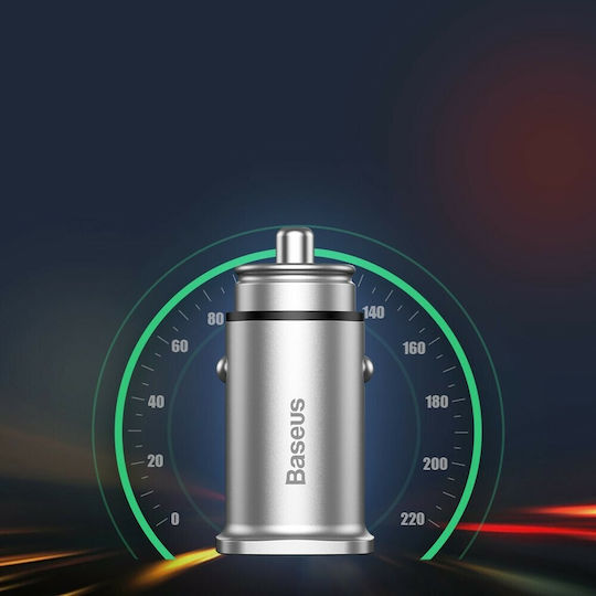 Baseus Auto-Ladegerät 3.1A Schnellladung mit Anschlüssen: 2xUSB Schwarz Farbe