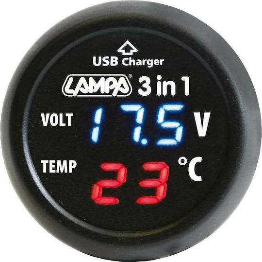 Lampa Smart-Plug Ψηφιακό Όργανο Βολτόμετρο Αυτοκινήτου για τοποθέτηση στον Αναπτήρα