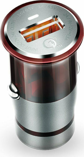 Ldnio C304Q Car Charger 3A Fast Charging with one Port: 1xUSB with Cable Lightning Black Color
