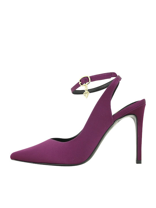 Pointed Toe Heel with Strap Purple M03-14482-41