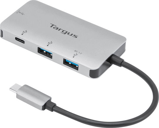 Targus USB Хъб 4 Порта USB 3.1 с USB-C Връзка Сребрист