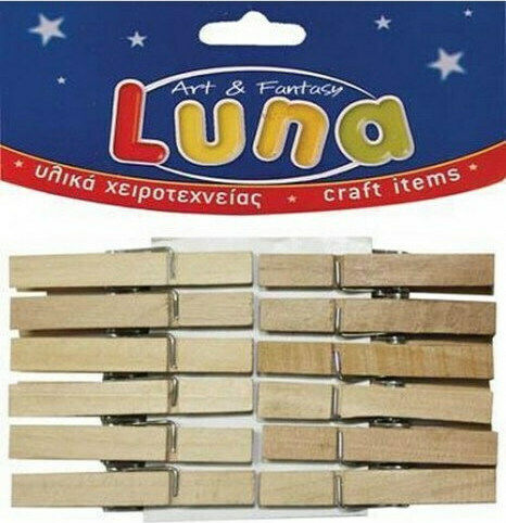 Luna Ξύλινα Μανταλάκια 12τμχ
