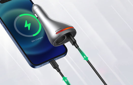 Ugreen CD204 Car Charger 84W with Ports 1xUSB-A 1xType-C 1xLighter Grey Colour