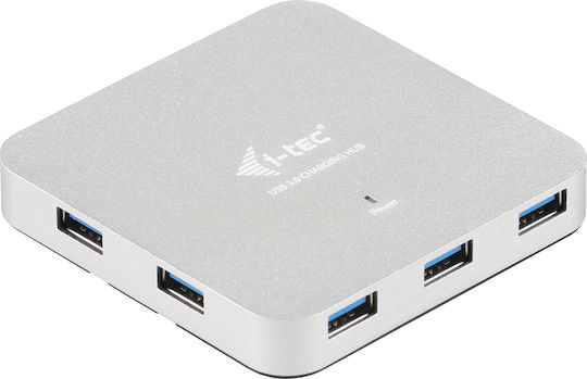 i-tec USB-Hub 7 Anschlüsse USB 3.0 mit USB-A Anschluss Silber