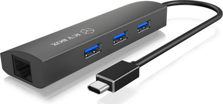Icy Box Hub USB 3 Porturi USB 3.0 Cu Conectare USB-C