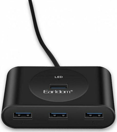 Earldom ET-HUB03 USB-Hub mit 4 Anschlüssen USB 2.0 mit USB-A Anschluss