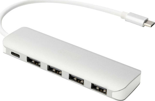 Digitus USB Хъб 5 Порта USB 3.0 с USB-C Връзка Сребрист