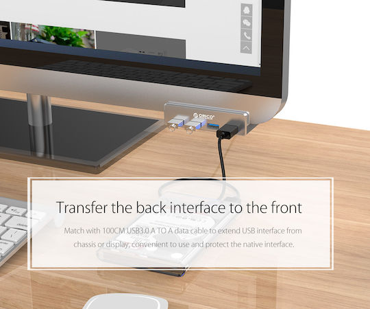 Orico MH4PU-P 4-Port USB 3.0 Hub with USB-A Connection Silver