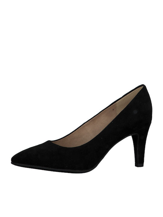 Suede Pointed Toe Stiletto Black High Heels