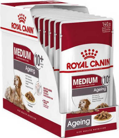 Royal Canin Medium Ageing 10+ Wet Food for Senior Dogs in Pouches with Meat 140gr