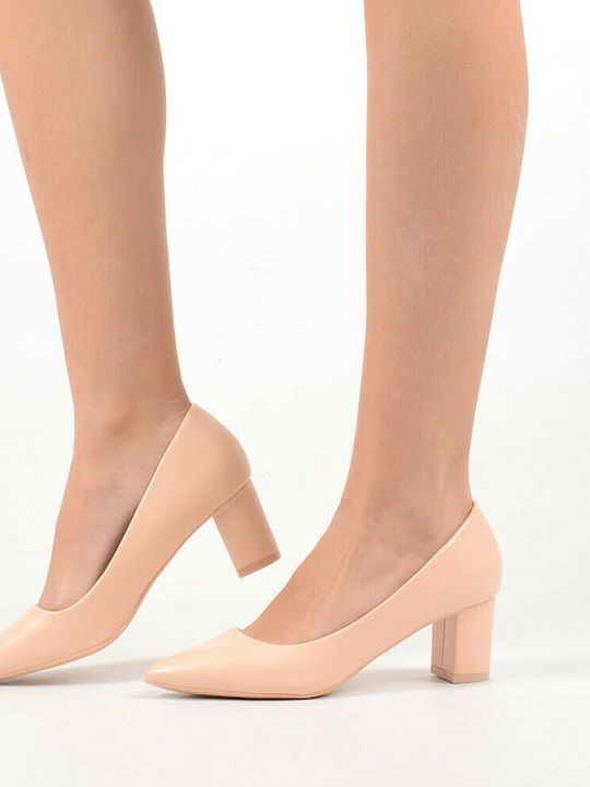 Pumps mit Chunky mittelhohem Absatz Rosa