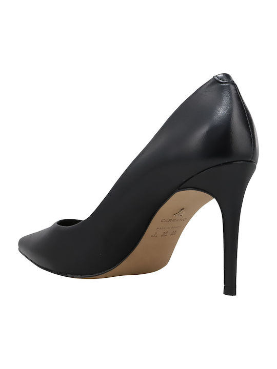 Leder Pumps mit Stiletto-Absatz Schwarz