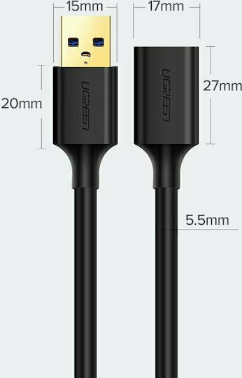 Ugreen USB 3.0 Cable USB-A male - USB-A female 2m (10373)