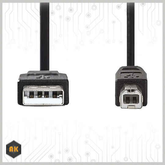 Nedis 2m USB 2.0 Cable A-Male to B-Male (CCGT60100BK20)