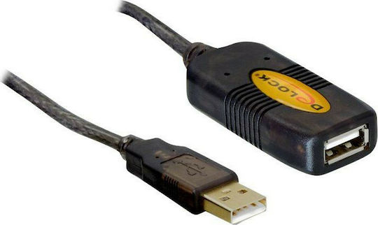 DeLock USB 2.0 Cable USB-A male - USB-A female Μαύρο 5m (82308)
