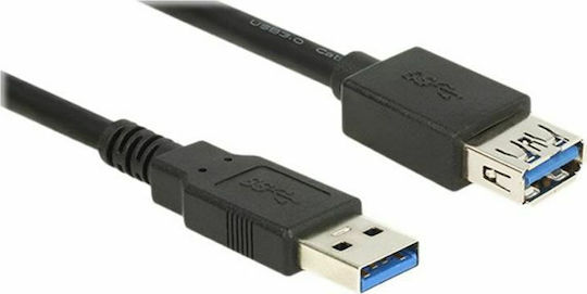 DeLock USB 3.0 Cablu USB-A - USB-A female Negru 3m 85057