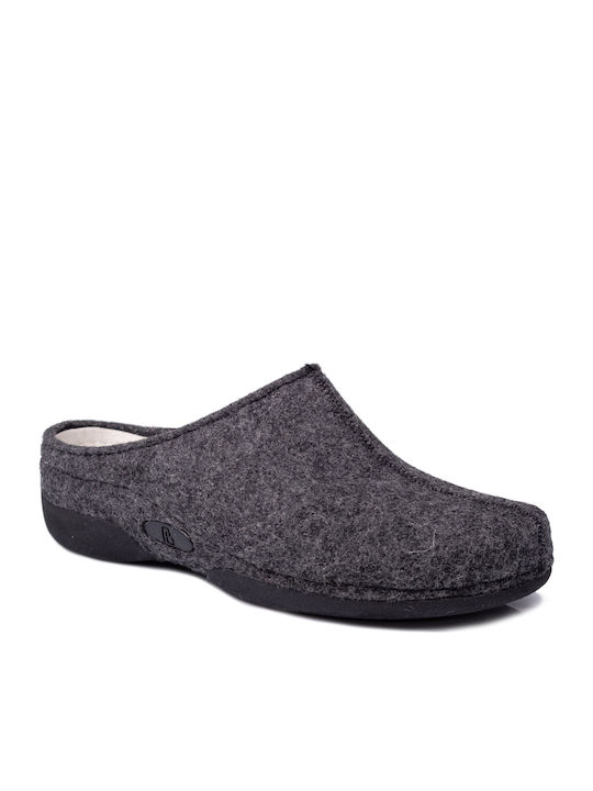 Lauren Anatomical Leather Women's Slippers Gray