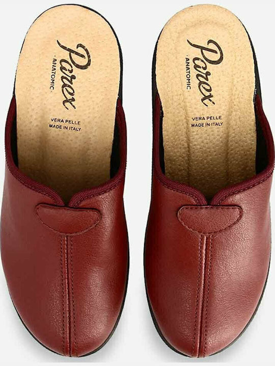 Anatomical Leather Women's Slippers Burgundy