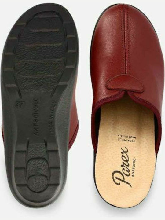 Anatomical Leather Women's Slippers Burgundy
