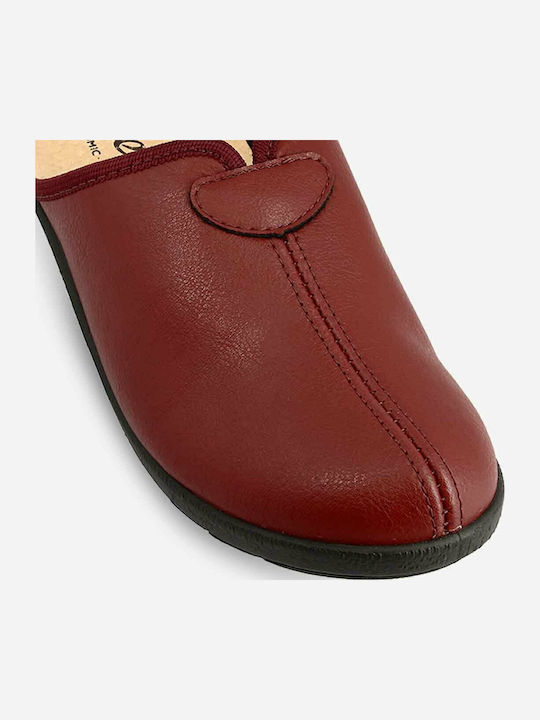 Anatomical Leather Women's Slippers Burgundy