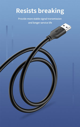 Cabletime USB 3.0 Kabel USB-A-Stecker - USB-A-Buchse Schwarz 1m