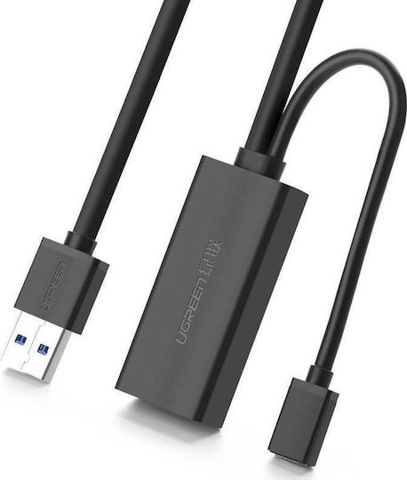 Ugreen USB 3.0 Kabel USB-A-Stecker - USB-A-Buchse / Micro-USB-B-Buchse Schwarz 5m 20826