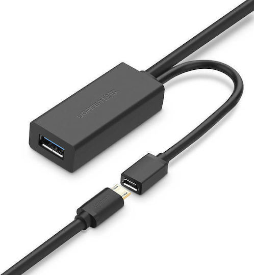 Ugreen USB 3.0 Kabel USB-A-Stecker - USB-A-Buchse / Micro-USB-B-Buchse Schwarz 5m 20826