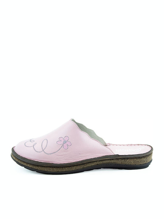 Anatomische Lederne Damen Hausschuhe Rosa
