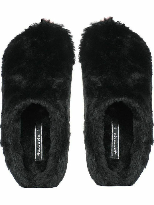 Winter Women's Slippers with Fur Black