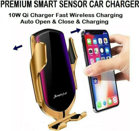 Smart Sensor R1 Auto Handyhalterung mit verstellbaren Haken und Kabelloses Laden Gold