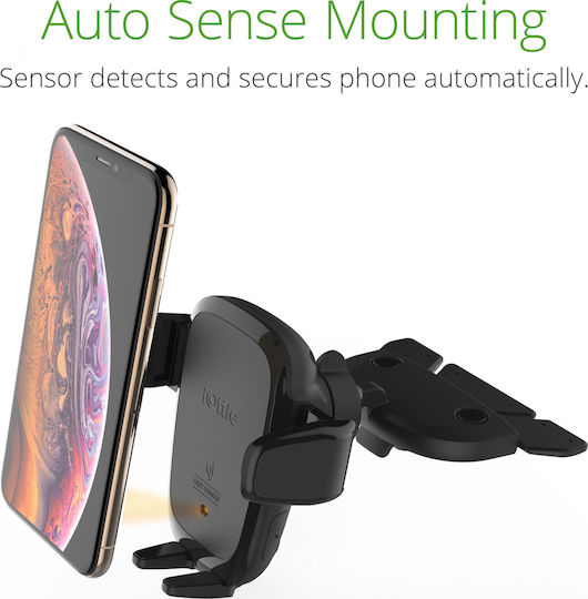 iOttie Auto Sense Wireless Qi Auto Handyhalterung mit verstellbaren Haken und Kabelloses Laden Schwarz