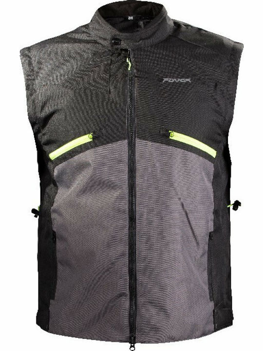 Fovos Pindos Ανδρικό Μπουφάν Μηχανής 4 Εποχών Black/Grey/Fluo-Yellow