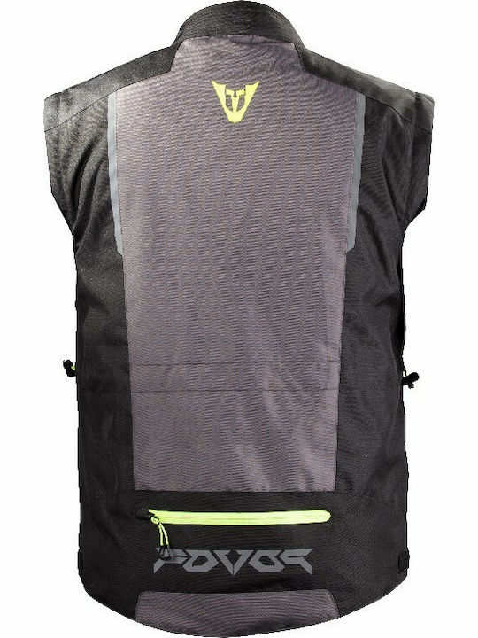 Fovos Pindos Ανδρικό Μπουφάν Μηχανής 4 Εποχών Black/Grey/Fluo-Yellow