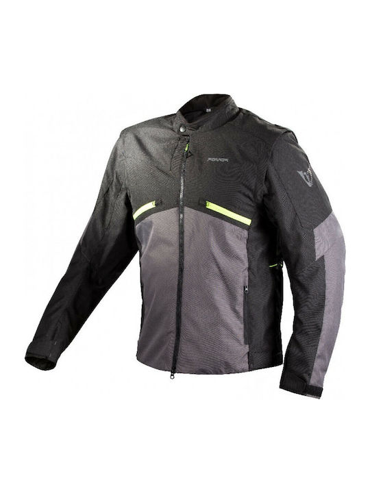 Fovos Pindos Ανδρικό Μπουφάν Μηχανής 4 Εποχών Black/Grey/Fluo-Yellow