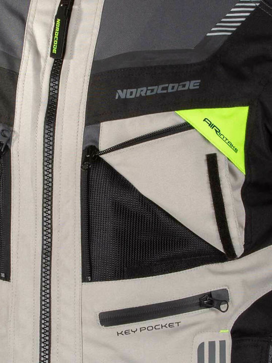 Nordcode Adventure Evo Ανδρικό Μπουφάν Μηχανής Cordura 4 Εποχών Αδιάβροχο Grey/Fluo