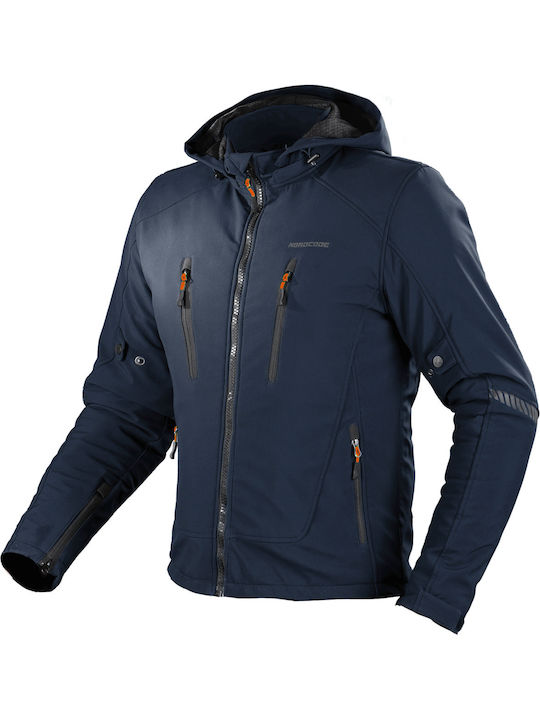 Nordcode Citizen Pro Winter Men's Motorcycle Jacket Softshell Waterproof Blue