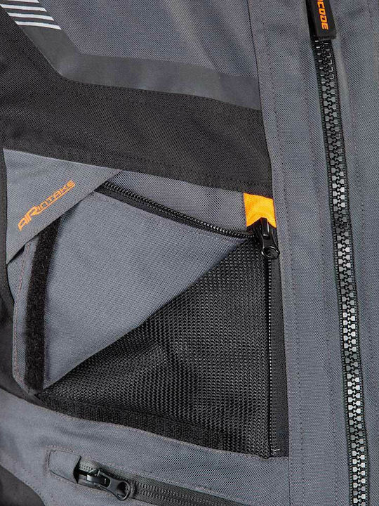 Nordcode Adventure Evo Men's Motorcycle Jacket Cordura 4 Seasons Waterproof Dark Grey/Orange