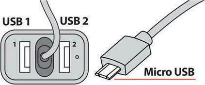 Lampa Φορτιστής Αυτοκινήτου 5.8A με Θύρες: 2xUSB μαζί με Καλώδιο Micro-USB