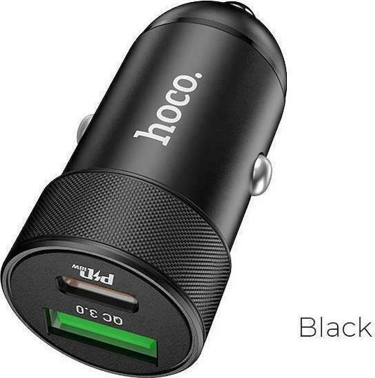 Hoco Z32B Geschwindigkeitssteigerung Handy-Autoladegerät 27W 4.5A Schnellladen mit Anschlüssen 1xUSB 1xType-C Gray Farbe