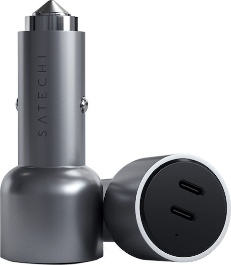 Satechi Satechi 40W Handy-Autoladegerät mit 2xType-C Grau Farbe
