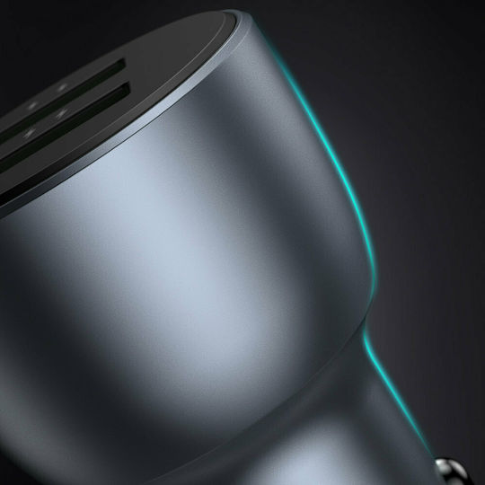 Ugreen CD213 Car Charger 3A Fast Charging with Ports: 2xUSB Gray Color