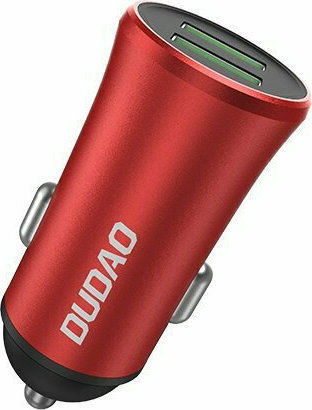 Dudao R6 Auto-Ladegerät 17W 2.4A mit Anschlüssen: 2xUSB Rot Farbe