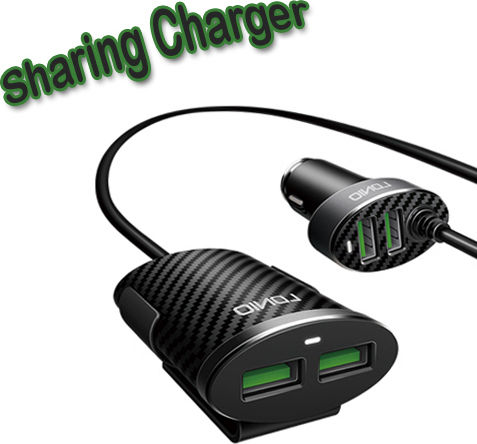 Ldnio C502 Car Charger 25.5W 5.1A with 4x USB-A Ports Black Color